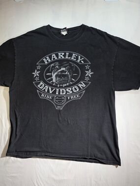 Harley-Davidson "Ride Free" Bulldog T-Shirt XL Grand Junction CO Vintage Black